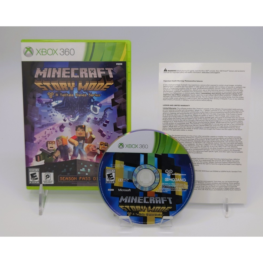 Minecraft Story Mode Season Pass - Xbox 360 - CIB - Tested - Not For Resale